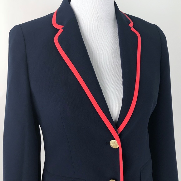 Tommy Hilfiger | Navy & Red Piped Blazer - Picture 2 of 8